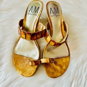 A|M by Ana Marino Gold Amber Sandals 8.5